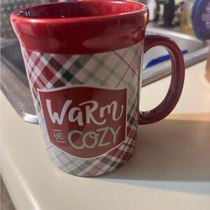 Warm and Cozy Red Plaid Mug